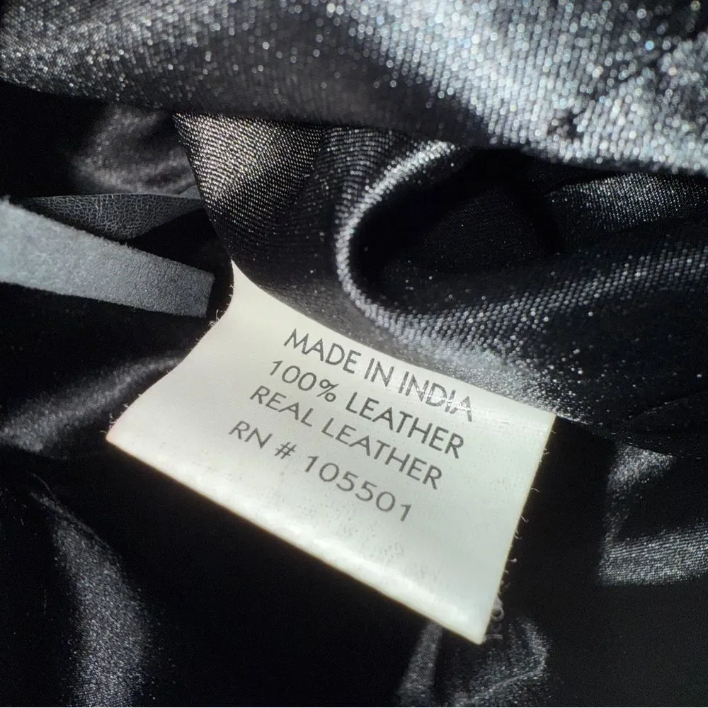 Double D Ranch Black Leather Jacket with Fringe - Picture 10 of 11